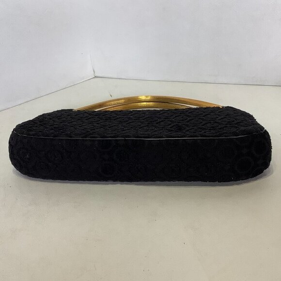 Vintage Mayer New York Handbag Purse Black Metal Handles - Picture 6 of 9